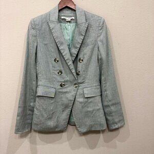 Veronica Beard Linen Blend Dickey Blazer Size 2 Double Breasted